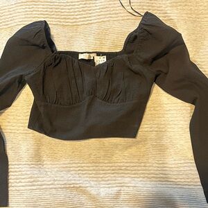 Astr Black Long Sleeve Blouse